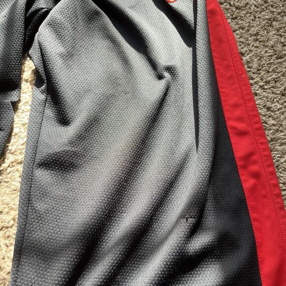 Nike Track Pants Mens Lathe Black Epic Knit Training Red Stripe Baggy Y2k - Picture 8 of 16